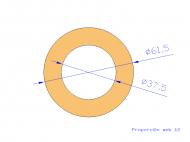 Perfil de Silicona TS4061,537,5 - formato tipo Tubo - forma de tubo