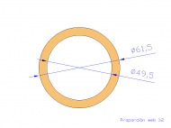 Perfil de Silicona TS4061,549,5 - formato tipo Tubo - forma de tubo