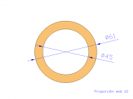 Perfil de Silicona TS406145 - formato tipo Tubo - forma de tubo