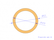 Perfil de Silicona TS406149 - formato tipo Tubo - forma de tubo