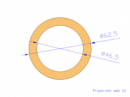 Perfil de Silicona TS4062,546,5 - formato tipo Tubo - forma de tubo