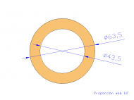 Perfil de Silicona TS4063,543,5 - formato tipo Tubo - forma de tubo