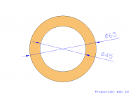 Perfil de Silicona TS406545 - formato tipo Tubo - forma de tubo