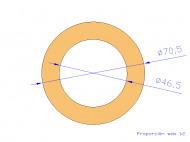 Perfil de Silicona TS4070,546,5 - formato tipo Tubo - forma de tubo