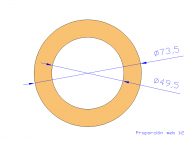 Perfil de Silicona TS4073,549,5 - formato tipo Tubo - forma de tubo