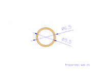 Perfil de Silicona TS5006,505,5 - formato tipo Tubo - forma de tubo