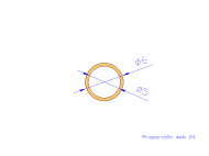 Perfil de Silicona TS500605 - formato tipo Tubo - forma de tubo