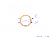 Perfil de Silicona TS500706 - formato tipo Tubo - forma de tubo