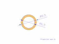 Perfil de Silicona TS5008,506,5 - formato tipo Tubo - forma de tubo