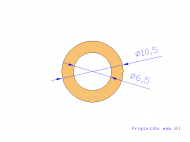 Perfil de Silicona TS5010,506,5 - formato tipo Tubo - forma de tubo