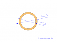 Perfil de Silicona TS5010,508,5 - formato tipo Tubo - forma de tubo