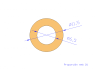 Perfil de Silicona TS5011,506,5 - formato tipo Tubo - forma de tubo