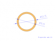 Perfil de Silicona TS5011,509,5 - formato tipo Tubo - forma de tubo