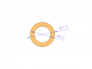 Perfil de Silicona TS5017,511,5 - formato tipo Tubo - forma de tubo