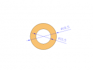 Perfil de Silicona TS5018,510,5 - formato tipo Tubo - forma de tubo