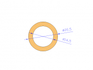 Perfil de Silicona TS5020,514,5 - formato tipo Tubo - forma de tubo