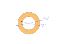 Perfil de Silicona TS5024,514,5 - formato tipo Tubo - forma de tubo