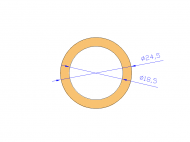 Perfil de Silicona TS5024,518,5 - formato tipo Tubo - forma de tubo