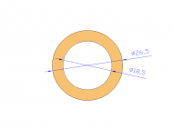 Perfil de Silicona TS5026,518,5 - formato tipo Tubo - forma de tubo