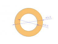 Perfil de Silicona TS5031,519,5 - formato tipo Tubo - forma de tubo