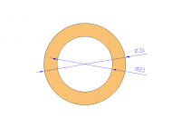 Perfil de Silicona TS503121 - formato tipo Tubo - forma de tubo