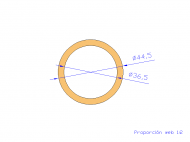 Perfil de Silicona TS5044,536,5 - formato tipo Tubo - forma de tubo