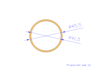 Perfil de Silicona TS5045,541,5 - formato tipo Tubo - forma de tubo