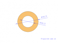 Perfil de Silicona TS5046,526,5 - formato tipo Tubo - forma de tubo