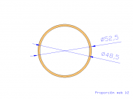 Perfil de Silicona TS5052,548,5 - formato tipo Tubo - forma de tubo