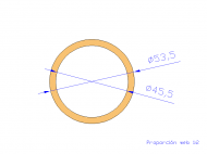 Perfil de Silicona TS5053,545,5 - formato tipo Tubo - forma de tubo