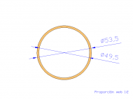 Perfil de Silicona TS5053,549,5 - formato tipo Tubo - forma de tubo