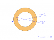 Perfil de Silicona TS5056,536,5 - formato tipo Tubo - forma de tubo