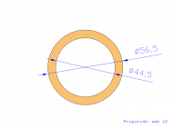 Perfil de Silicona TS5056,544,5 - formato tipo Tubo - forma de tubo