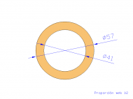 Perfil de Silicona TS505741 - formato tipo Tubo - forma de tubo