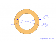 Perfil de Silicona TS505838 - formato tipo Tubo - forma de tubo