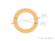 Perfil de Silicona TS505842 - formato tipo Tubo - forma de tubo