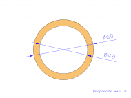 Perfil de Silicona TS506048 - formato tipo Tubo - forma de tubo