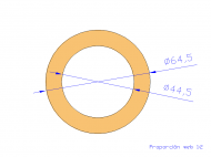 Perfil de Silicona TS5064,544,5 - formato tipo Tubo - forma de tubo