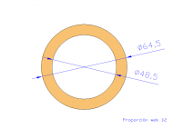 Perfil de Silicona TS5064,548,5 - formato tipo Tubo - forma de tubo