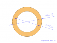 Perfil de Silicona TS5067,547,5 - formato tipo Tubo - forma de tubo