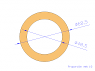 Perfil de Silicona TS5068,548,5 - formato tipo Tubo - forma de tubo