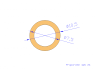 Perfil de Silicona TS6010,507,5 - formato tipo Tubo - forma de tubo