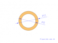 Perfil de Silicona TS601108 - formato tipo Tubo - forma de tubo