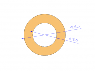 Perfil de Silicona TS6028,516,5 - formato tipo Tubo - forma de tubo