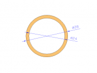 Perfil de Silicona TS602824 - formato tipo Tubo - forma de tubo