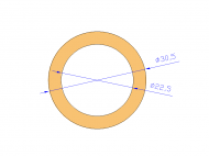 Perfil de Silicona TS6030,522,5 - formato tipo Tubo - forma de tubo