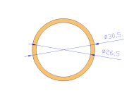 Perfil de Silicona TS6030,526,5 - formato tipo Tubo - forma de tubo