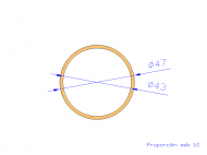 Perfil de Silicona TS604743 - formato tipo Tubo - forma de tubo