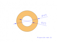 Perfil de Silicona TS604925 - formato tipo Tubo - forma de tubo