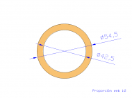 Perfil de Silicona TS6054,542,5 - formato tipo Tubo - forma de tubo